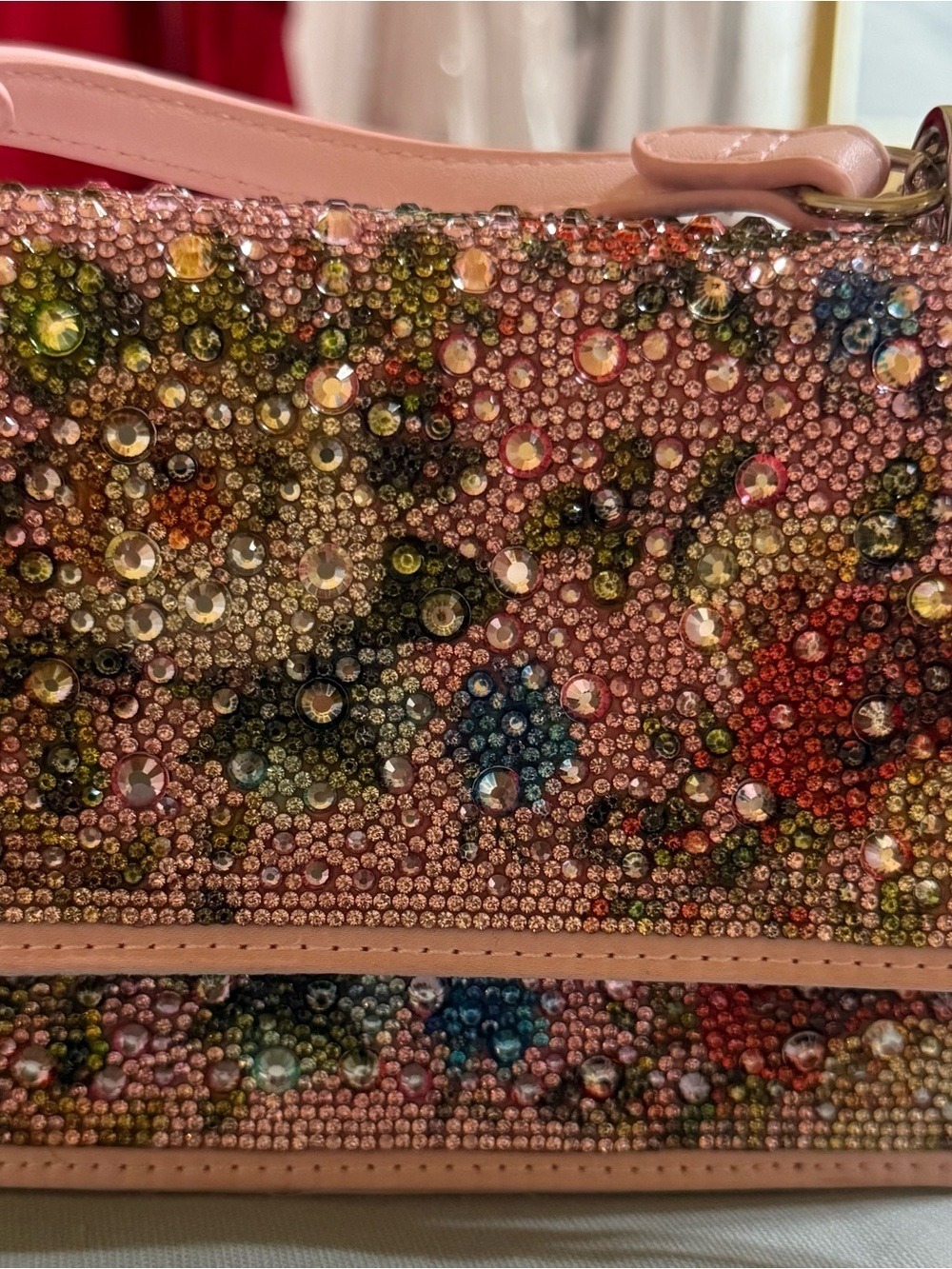 Betsey Johnson Pink Multicolor Crystal Embellished Bag Sneakers - Picture 5 of 13